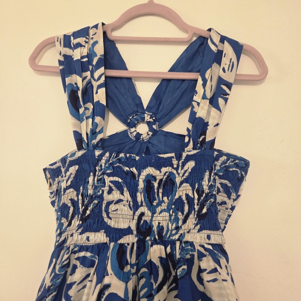 Cleobella Brylee Floral Mini Dress- In Royal Blue & White- Very Flattering!! - Picture 14 of 16